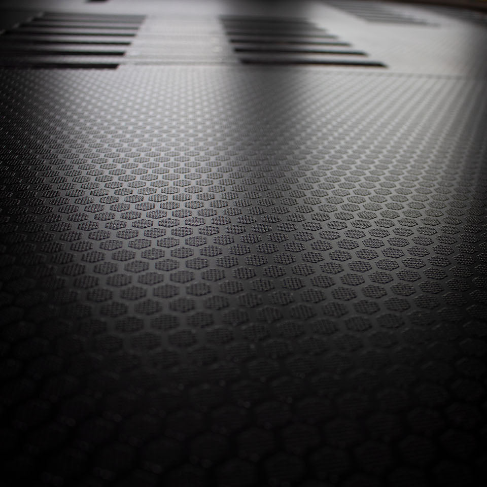 Close-up of material used in adjustable van bed system