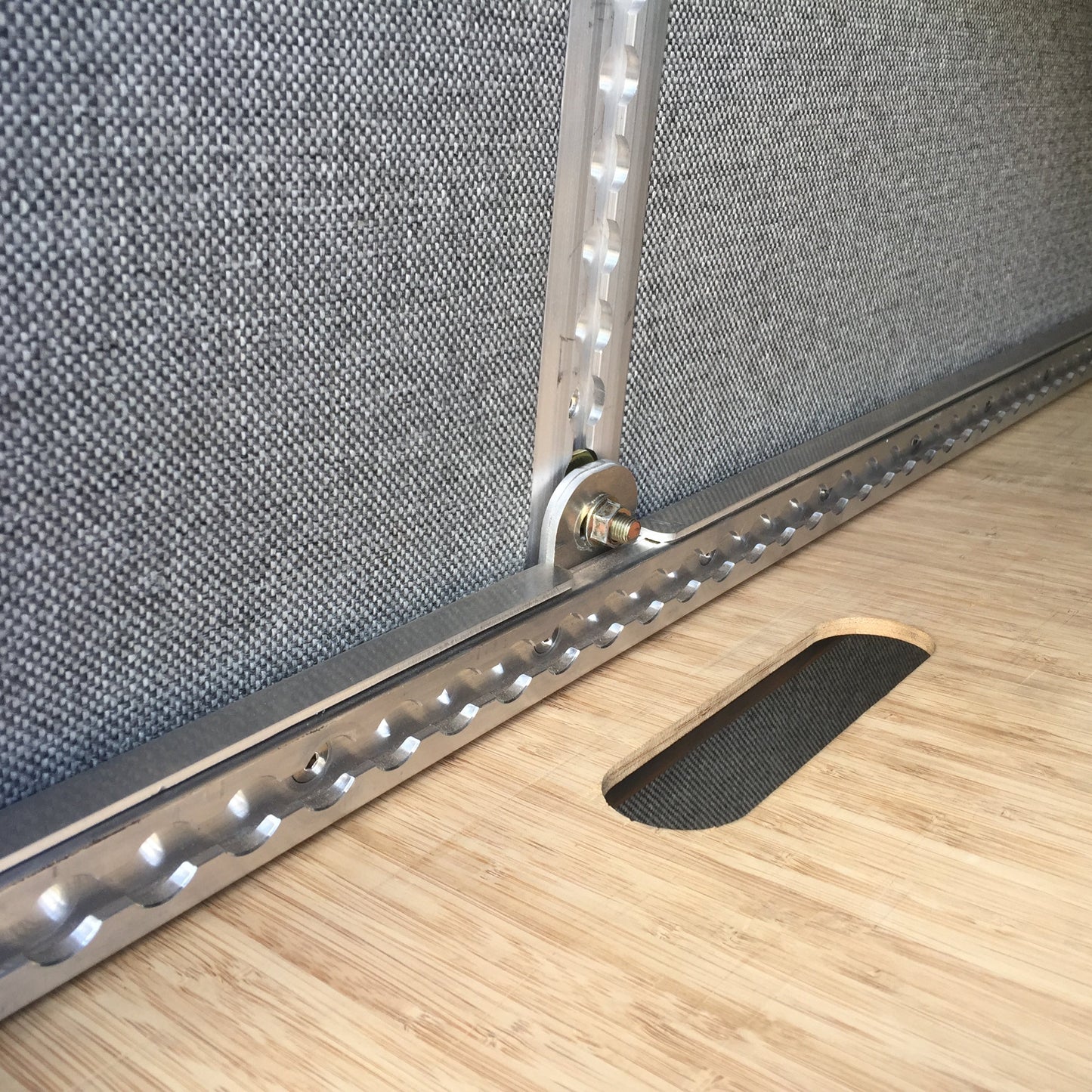 Floor mount detail of MOAB Traverse Camper Van Bed