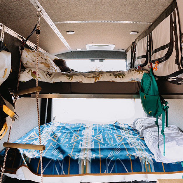 children sleeping in MOAB Traverse Camper Van Bed
