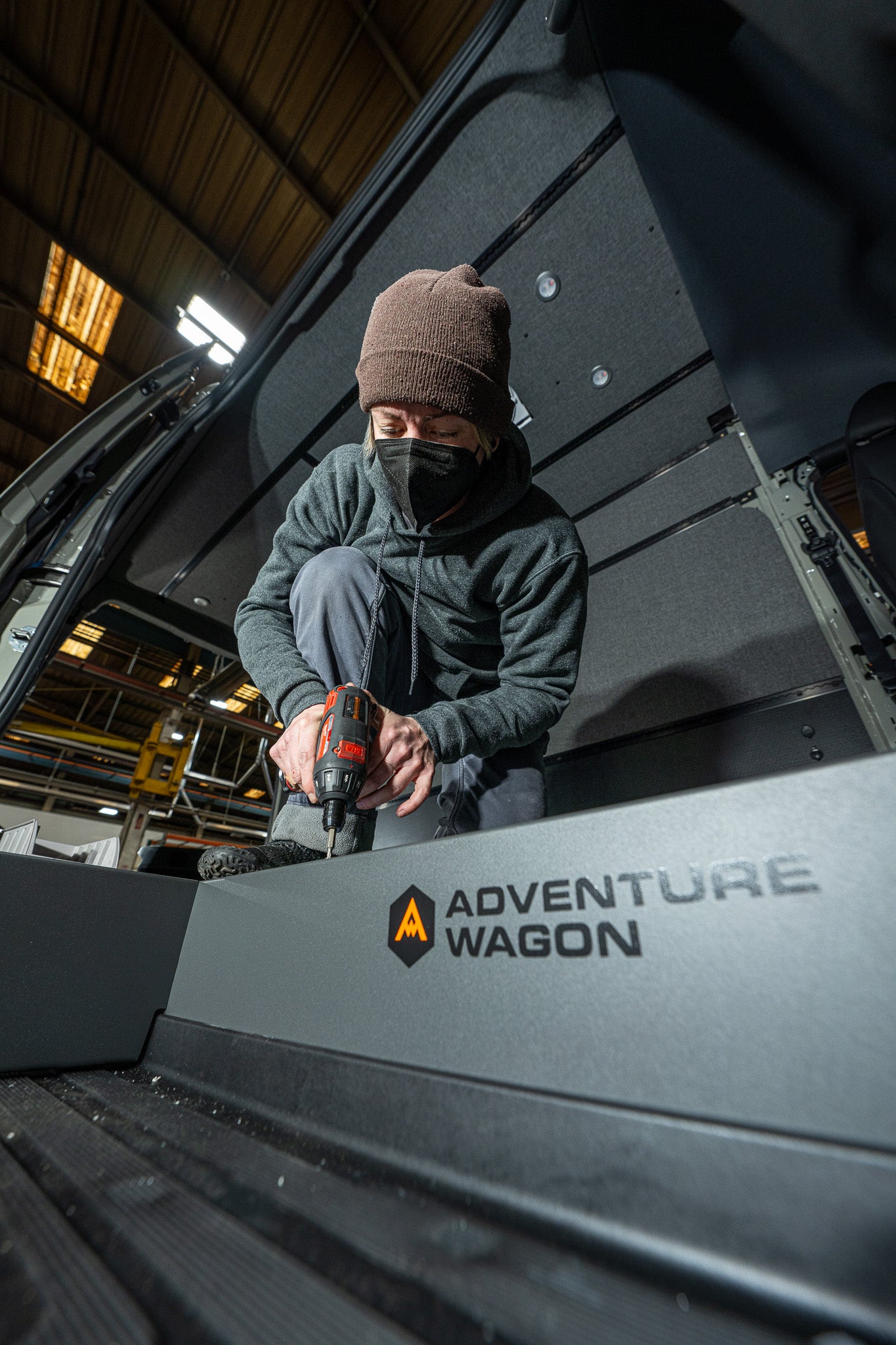 Adventure Wagon Install Team Working