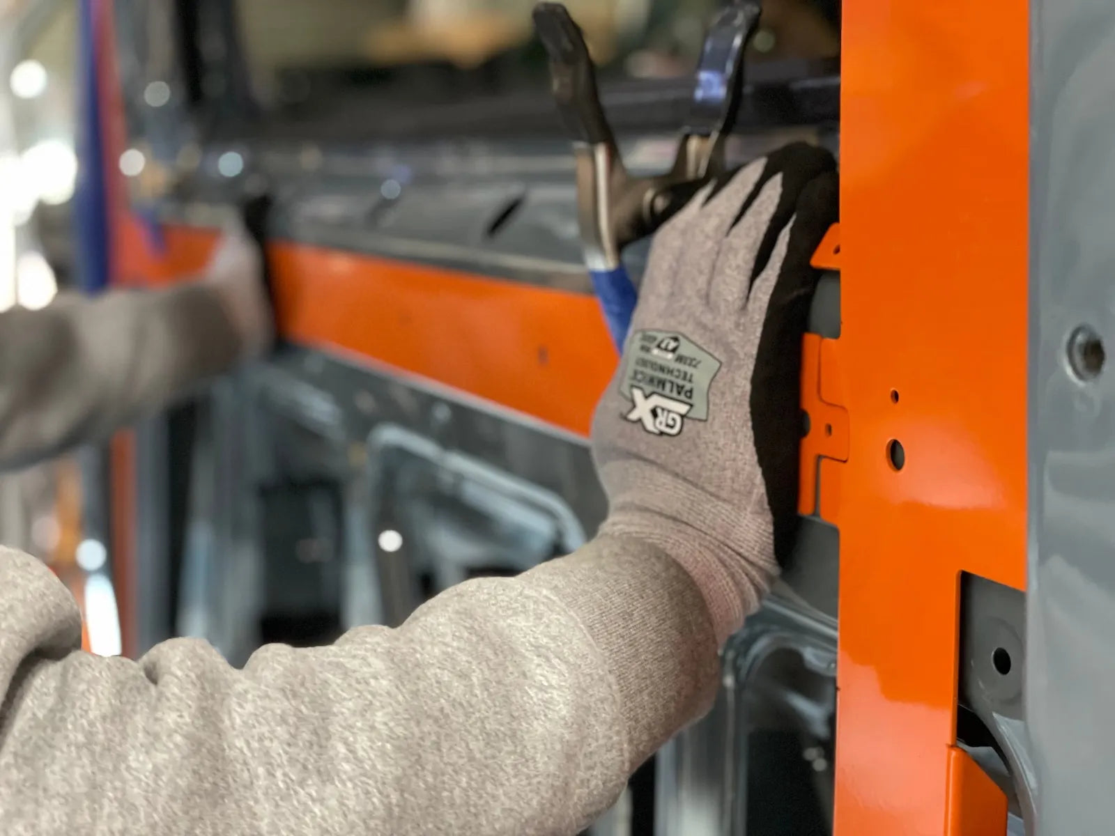 Adventure Wagon Interior System A-Frame being installed inside a camper van, creating the structural foundation for walls, ceiling and accessories.