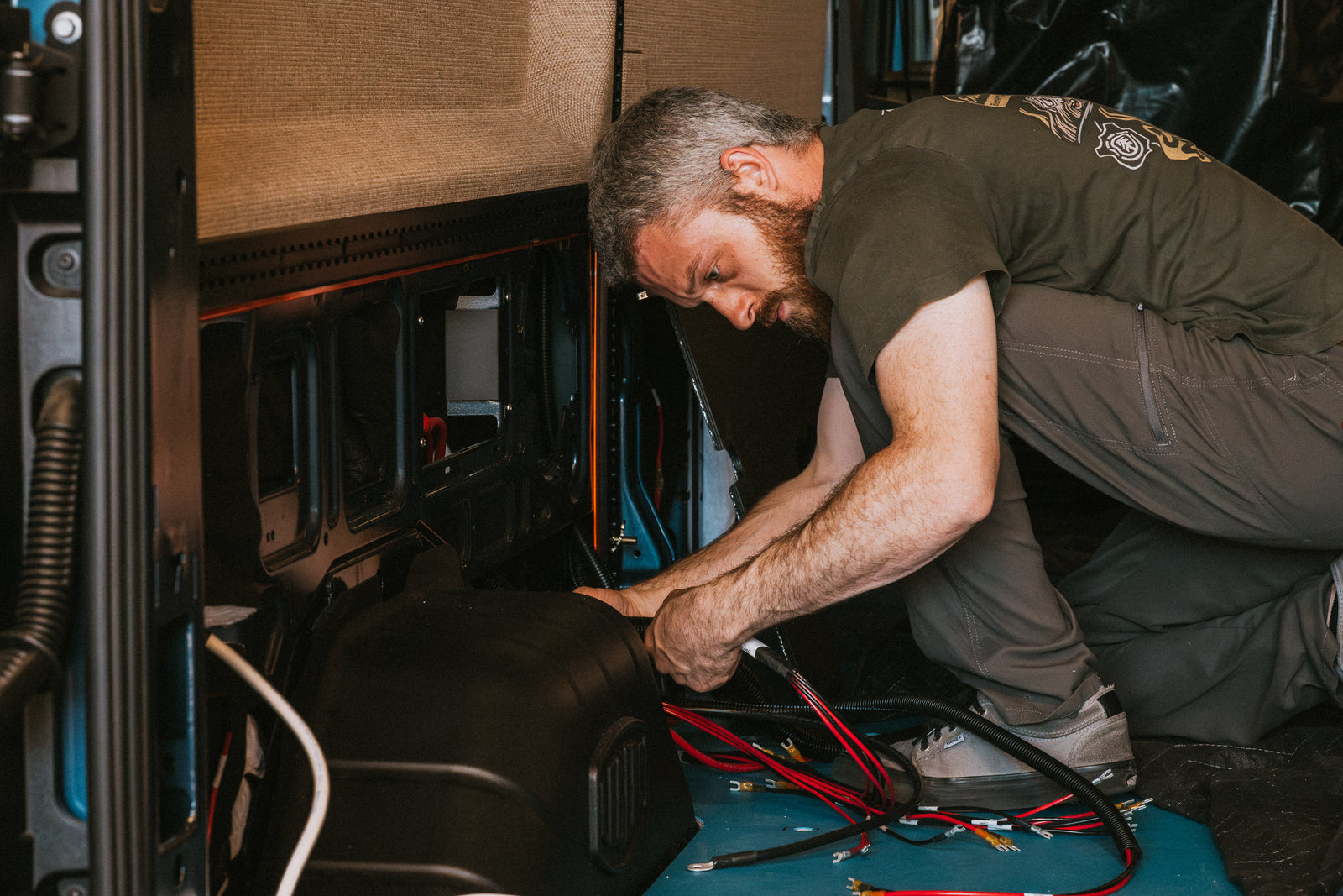 Adventure Wagon Install Team Working