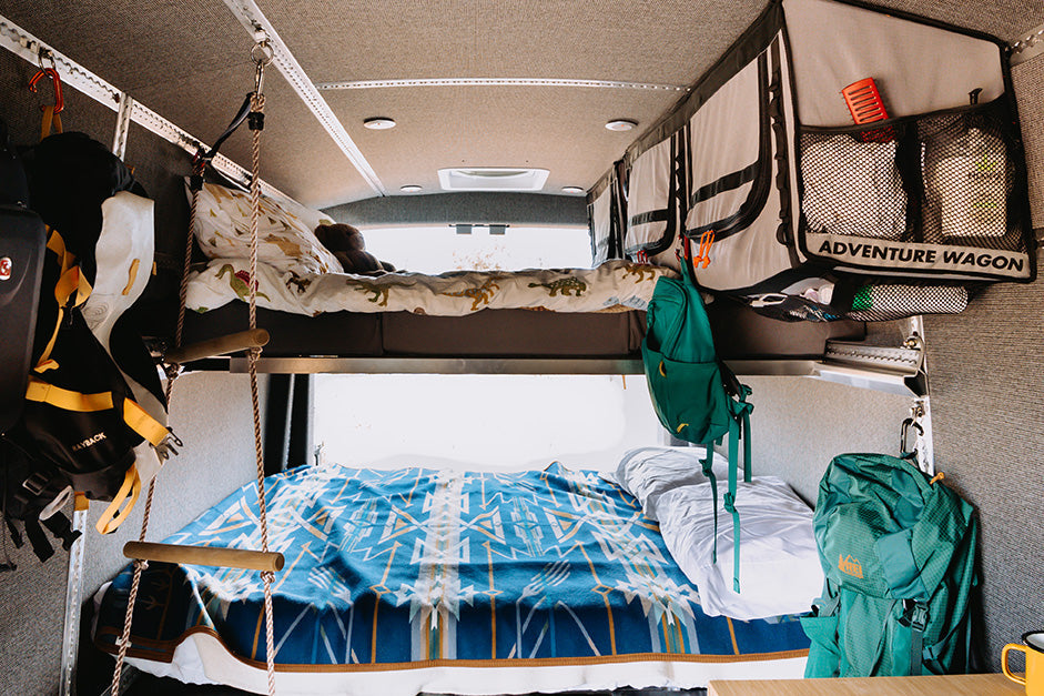children sleeping in MOAB Traverse Camper Van Bed